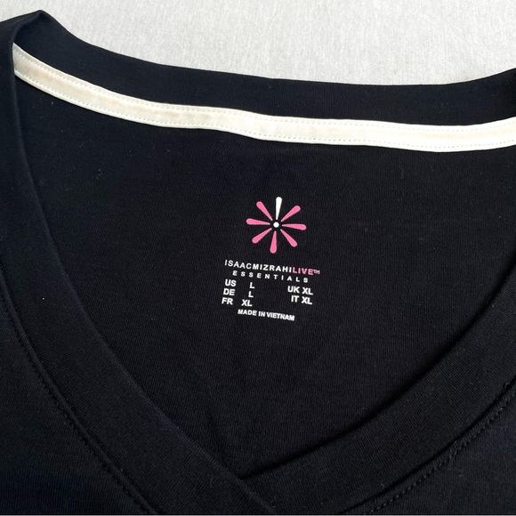 Isaac Mizrahi Cotton V-Neck T-Shirt Top - L - Picture 3 of 4